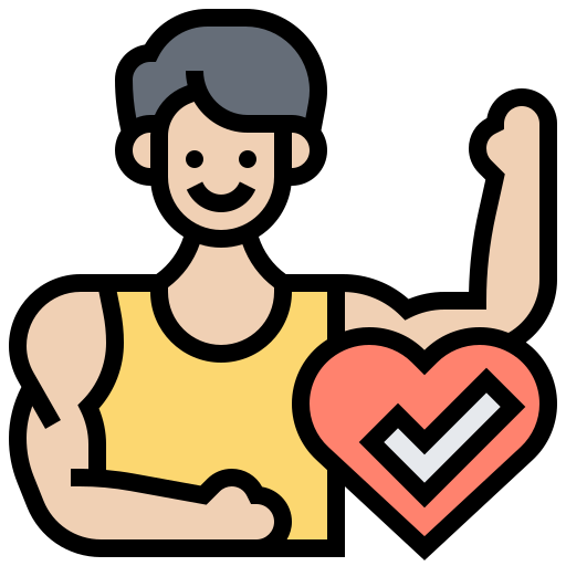 exercising man with a healthy heart