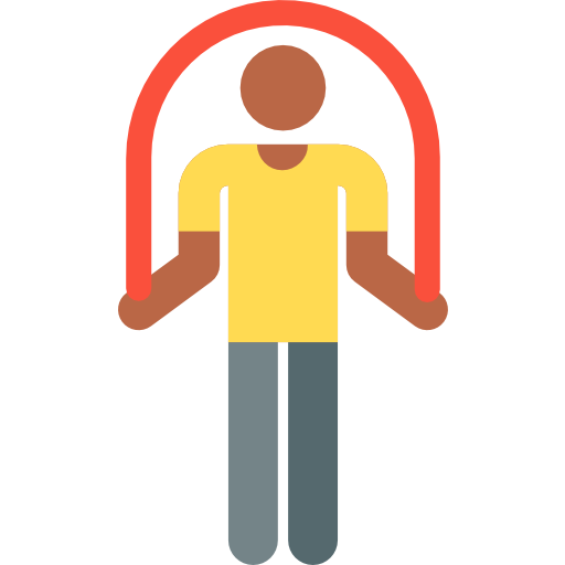 man with jump rope up